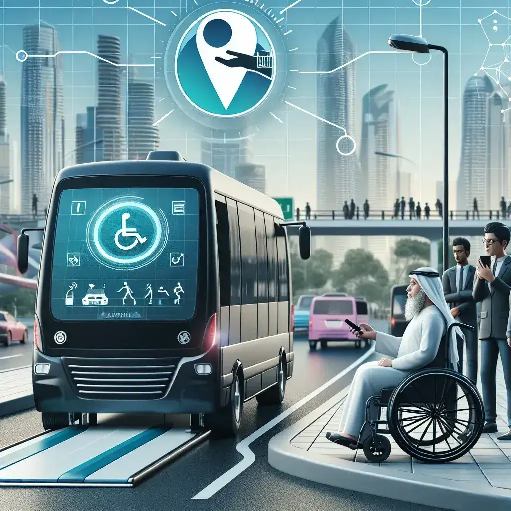 "Wheelchair-accessible Lyft vehicle parked outside a building, highlighting Lyft's new services for easier ride scheduling for individuals with disabilities."